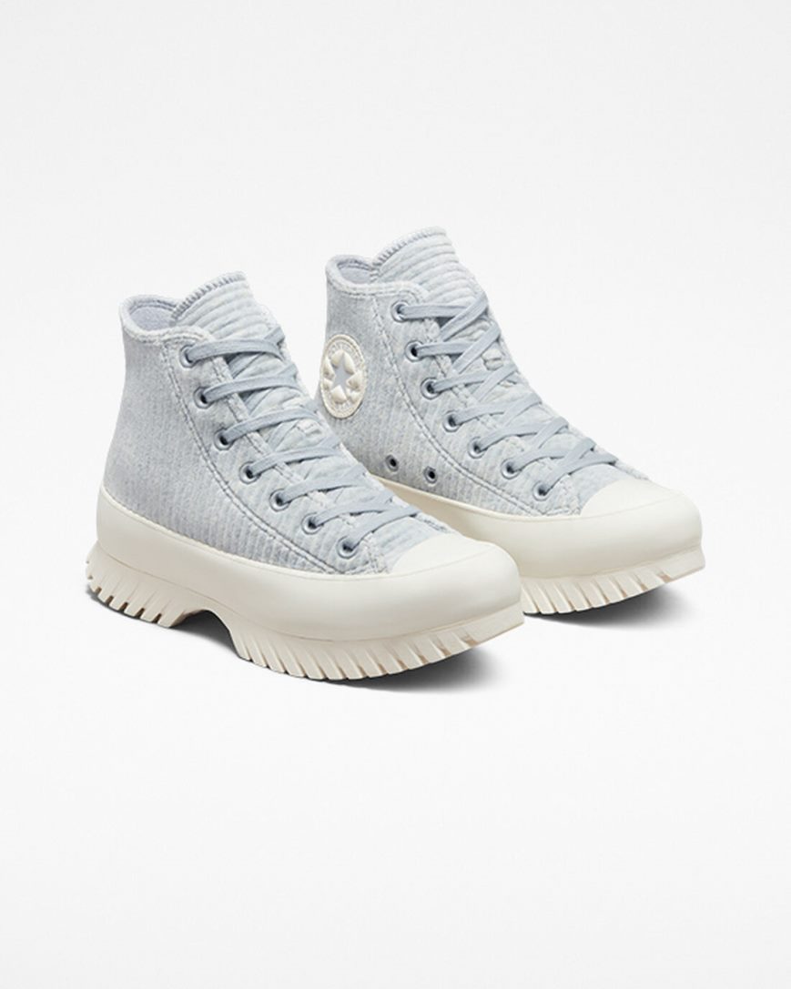 Dámské Boty Vysoké Converse Chuck Taylor All Star Lugged 2.0 Velour Blankyt | CZ HIAJ34